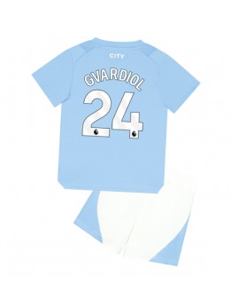 Billige Manchester City Josko Gvardiol #24 Hjemmedraktsett Barn 2023-24 Kortermet (+ Korte bukser)